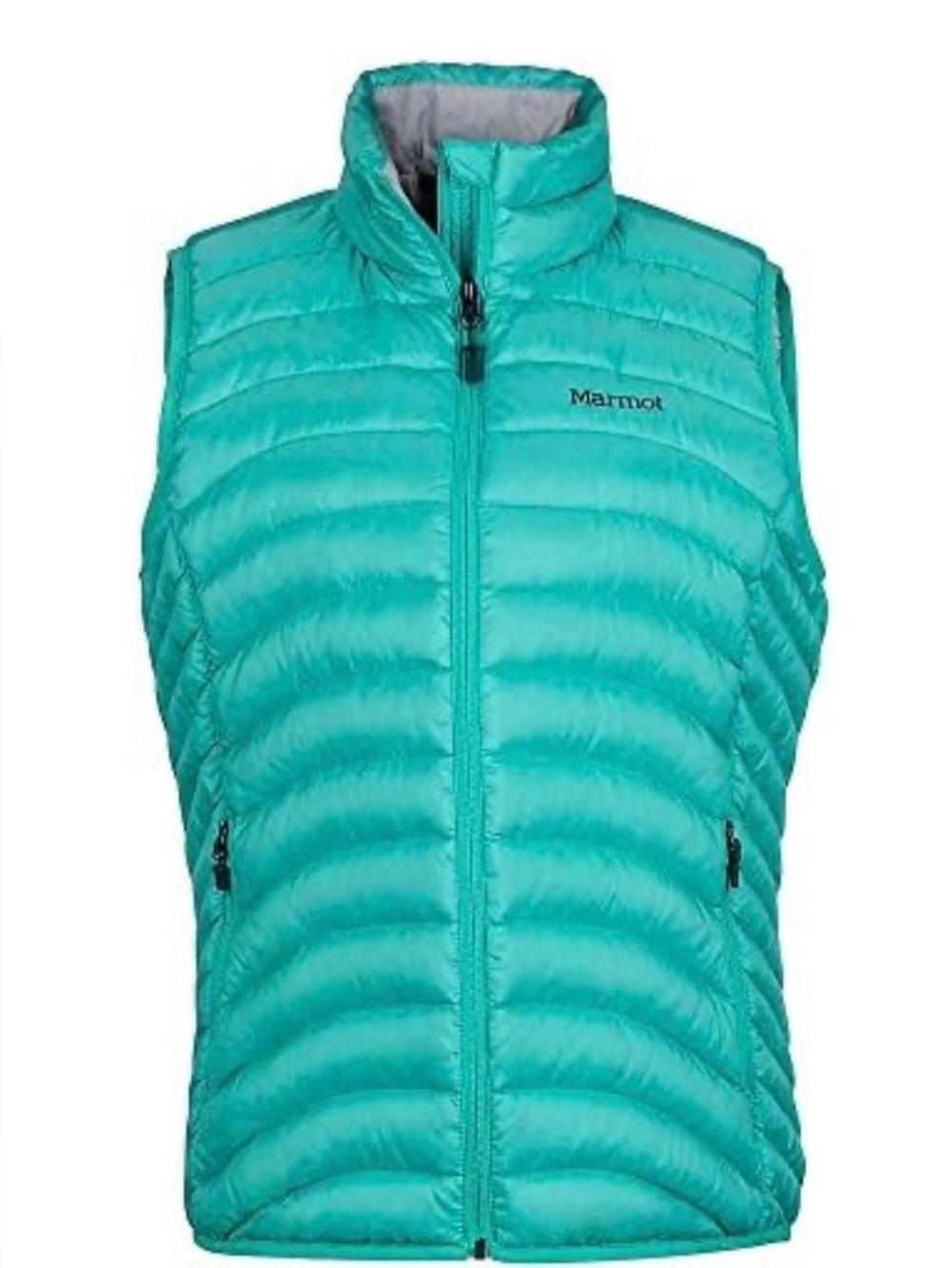 Marmot Down Puffer Vest Women’s Medium Teal Lightweight Zip Insulated Packable